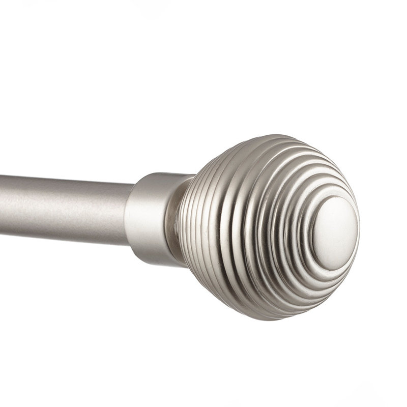 Grijalva Adjustable 1" Single Curtain Rod, 36" - 72", Silver