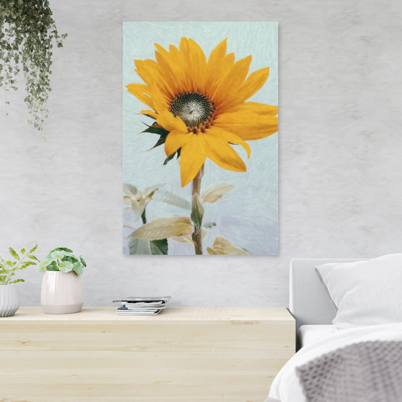 Tournesol, reproduction d'art graphique sur toile tendue, H 36 po x l 24 po x P 2 po