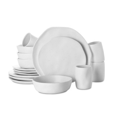 Stone by Mercer Project Hekonda Debossed 16-Piece Dinnerware Set Stoneware