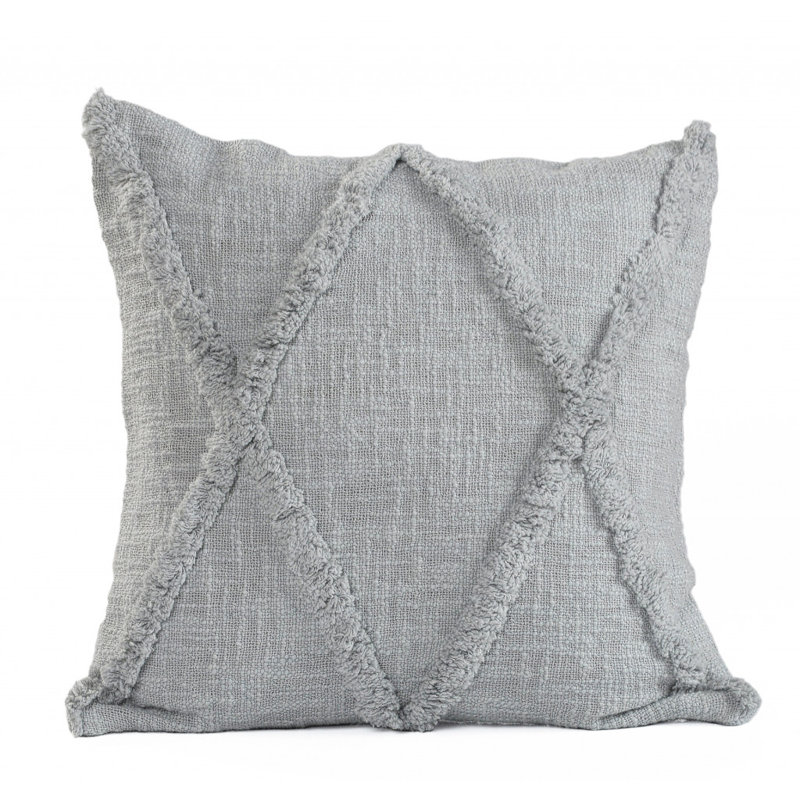 Housse et insert de coussin carré Bengal 100% coton, H 18 po x l 18 po, Gris clair