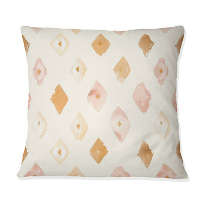 Motif triangulaire bohémien pêche II - coussin bohème