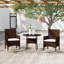 Solid Wood and Poly Rattan Garden Bistro Set-721082620-721082622