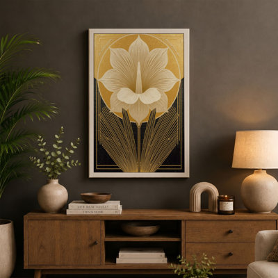 Lotus Deco Art Deco - Wrapped Canvas