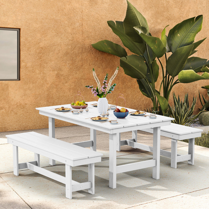 Julian High Density Polyethylene Outdoor Dining Stool 4-Piece Set
