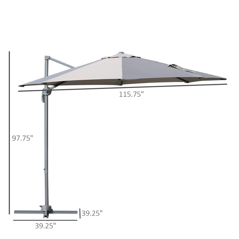 Parasol en porte-à-faux 9,58 pi Moataz