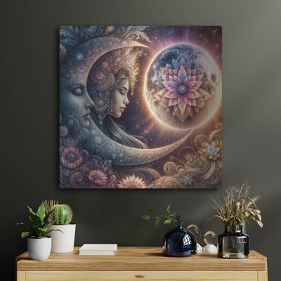  «Peacefull Moon» par Rey Klimt, art mural en métal, 24 po x 24 po