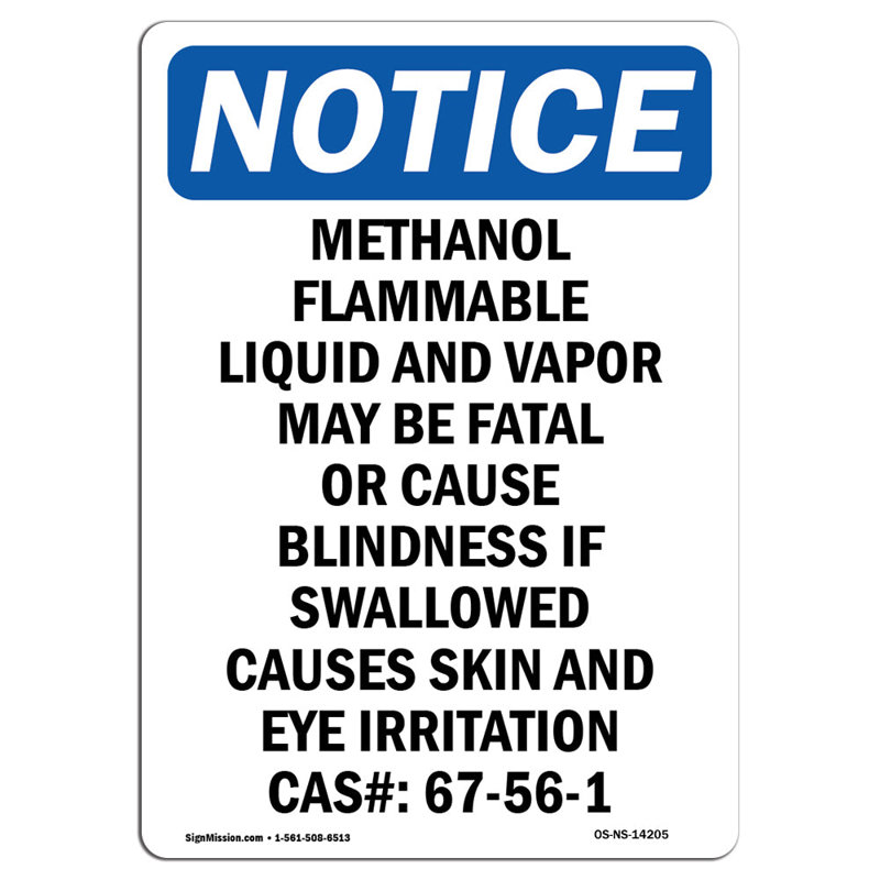 Methanol Flammable Liquid and Sign