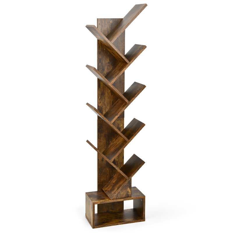 Clarixa Geometric Storage Bookcase, Brown