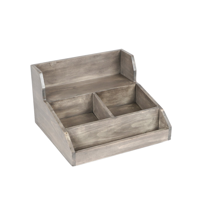 Organisateur de condiments Aspen - 15 1/4 po x 14 po x 9 1/2 po, gris