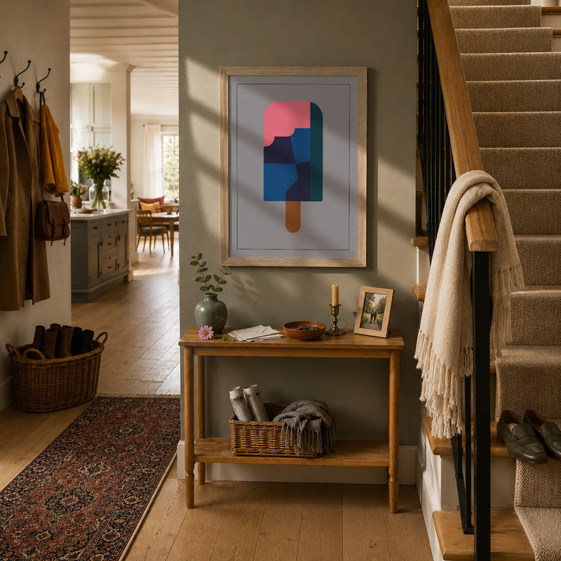Popsicle Geometric - Framed Print, Oak, A4 - 29.7 x 21.0 cm