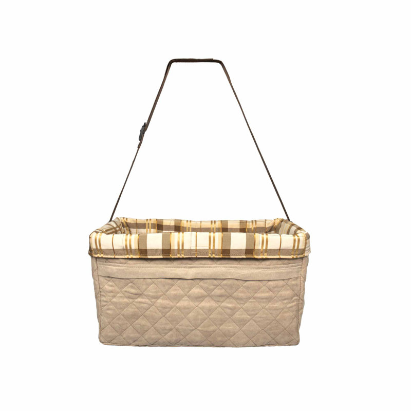 Extra Large Beige Quilted Dog Car Booster Seat