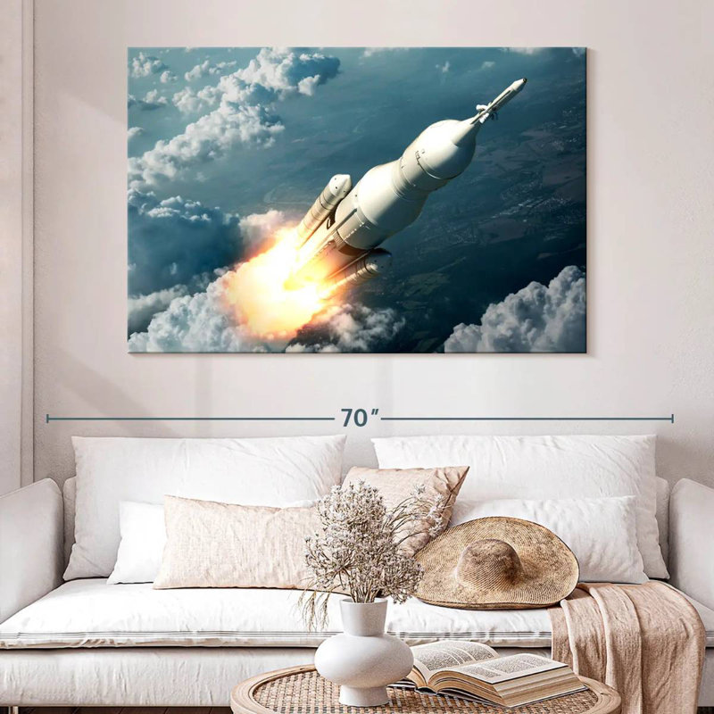 Oberle Spaceship Launching, 34" H x 51" W
