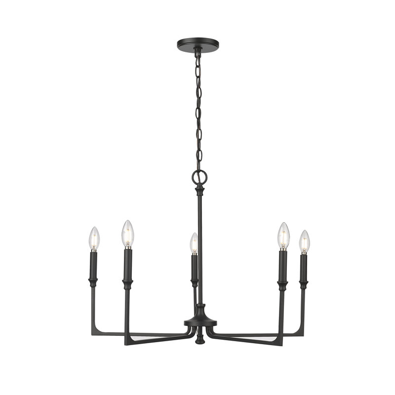 Lustre large de 32 po Azara, 5, Noir mat