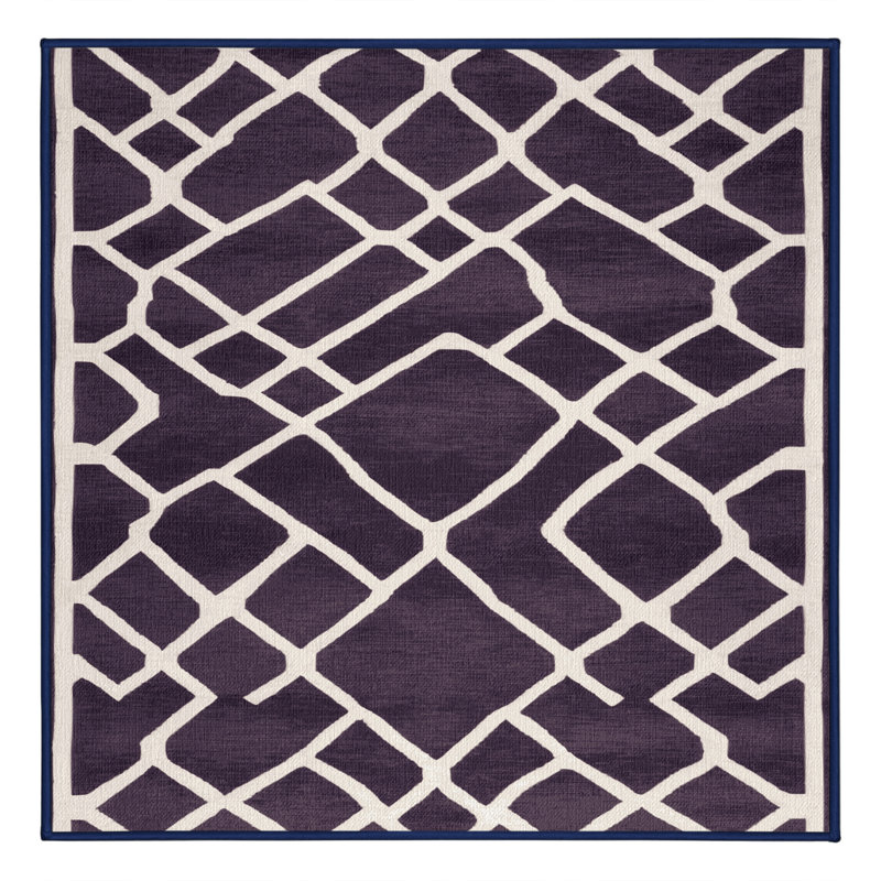 Tapis mauve lavable à la machine, Carré 5 pi