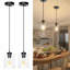 4 po Luminaire suspendu industriel 1 lumière moderne noir mat pour îlot de cuisine rustique