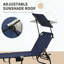 Ensemble 2 pièces de chaise longue pliante avec abat-jour et inclinable à 5 niveaux-963162363