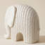 Sculpture éléphant de style Mid-Century moderne, statue en bois texturé en pierre de 7,5 po, décoration bohème mouchetée pour tablette, console et décor de vestibule