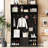 57'' Wide Hall Tree With Storage Bench For Hallway, 3-In-1 Hall Tree With 6 Hooks, Coat Hanger, Entryway Bench With Coat Rack Hall Tree With Shoe Storage-1879168198