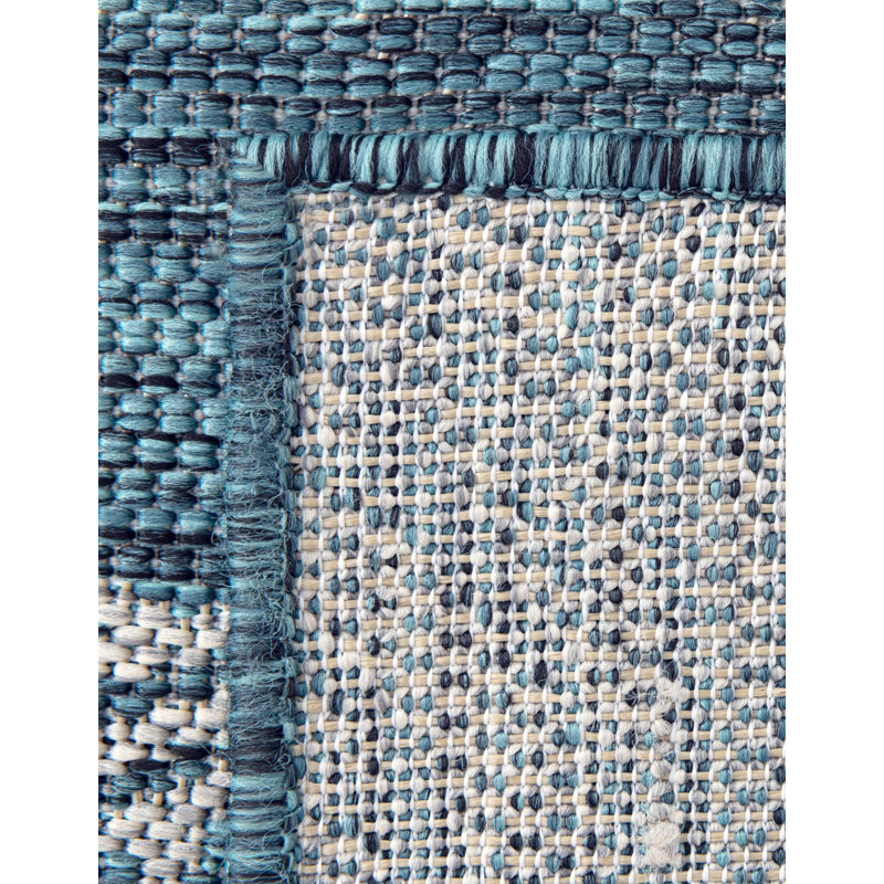 Tapis bleu sarcelle Yvelines, Tapis de couloir 2 pi x 6 pi 1 po