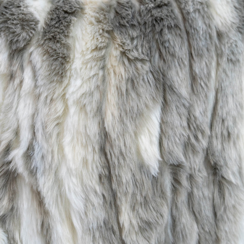  Repose-lit jacquard en fausse fourrure, Gris
