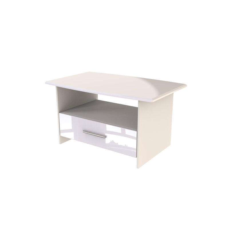 Fully Assembled Yantarni Solid Coffee Table with Storage, White