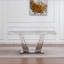 Table de salle à manger en marbre pour 6 personnes, table de salle à manger rectangulaire en faux marbre 70 po avec base en acier inoxydable à finition miroir, table de cuisine moderne en marbre de grande taille (table seulement)-1267567747-1267567750