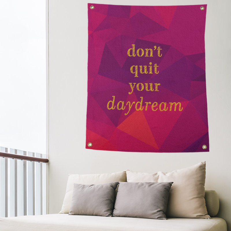 Polyester Tapestry, 36" H x 26" W, Rubellite/Gold