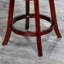 Tabouret pivotant à dossier en X de 24 po de hauteur comptoir, siège en tissu à finition cerisier-1290059391-1290059382