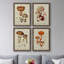 Mushroom Variétés I - Ensemble de 4 reproductions d'art sur toile encadrées-1152848761-1152848756