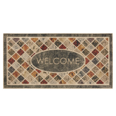 Ramonita Ornamental Mineral Stone 48 in. x 24 in. Non-Slip Outdoor Door Mat