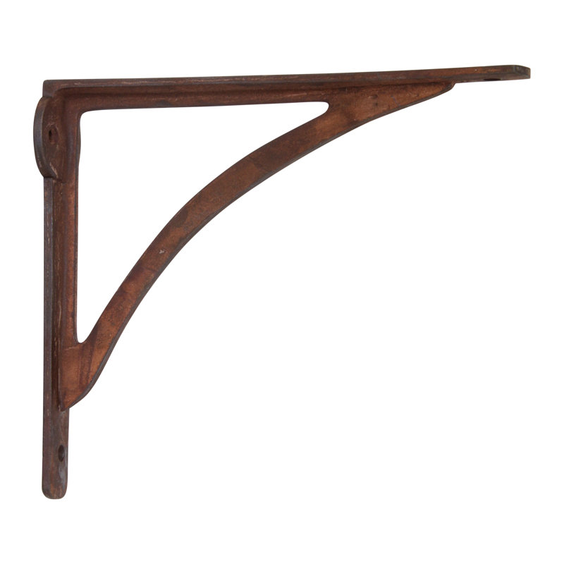 Modern Sleek Shelf Bracket BK-IR8207 from RCH Supply Co, Rust, 6.8" H x 0.9" W x 8" D