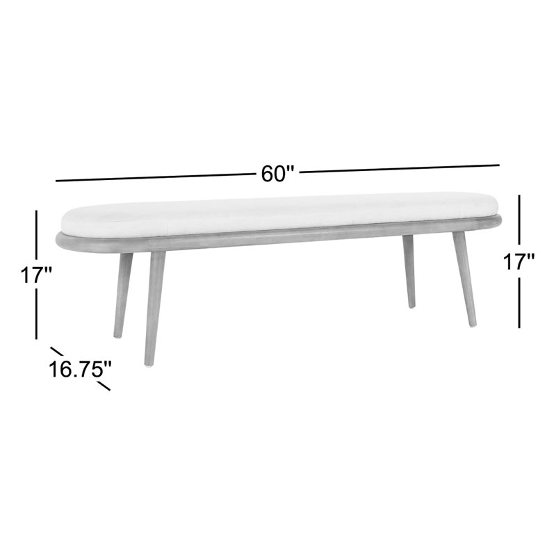 Echo Upholstered Bench, Ivory