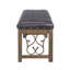 Banc en cuir synthétique noir et cerisier vieilli Raphaela-1351527933