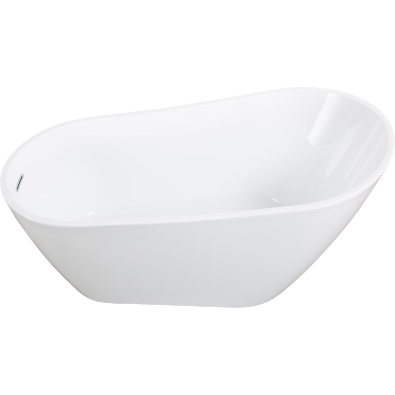 Baignoire de trempage autoportante en acrylique avec trop-plein et drain chromés, certifiée Cupc