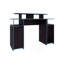 Bureau de jeu, 1 porte, 6 tablettes, wengé noir / bord bleu
