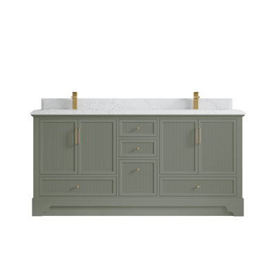 Alys 72 Double Bathroom Vanity with Top (Knobs Option)