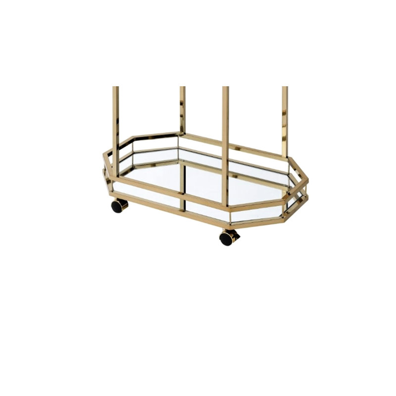 Chariot à étagères chic avec miroir en métal et cadre en métal Chic