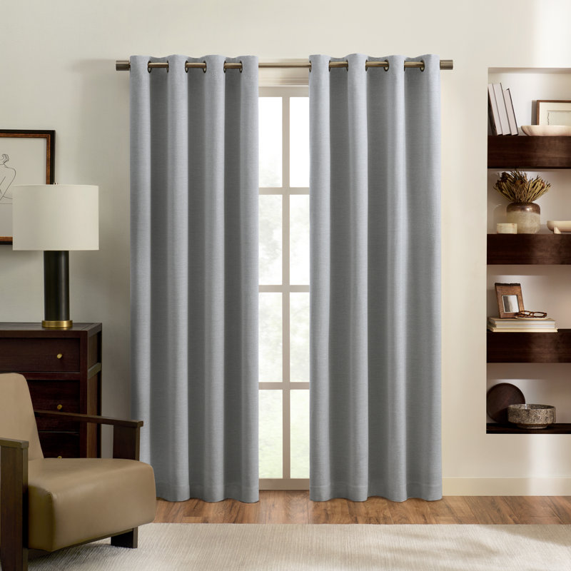 Eclipse Eames Absolute Zero Blackout Curtain, 50 Inch x 63 Inch, Thermal Curtain, Insulated, Blackout Curtain for Bedroom or Living Room Curtain, 1 Panel, Blue