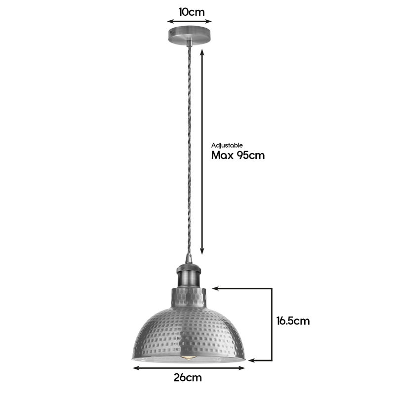 Denoila 1 - Light LED Dome Pendant, Satin Nickel, No