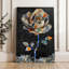 Collage de billets de banque « Rose et Argent » - Impression d'art mural sur toile tendue sur châssis, 91,4 cm (H) x 61 cm (L), prête à être accrochée pour la maison, le bureau, le salon ou la chambre.