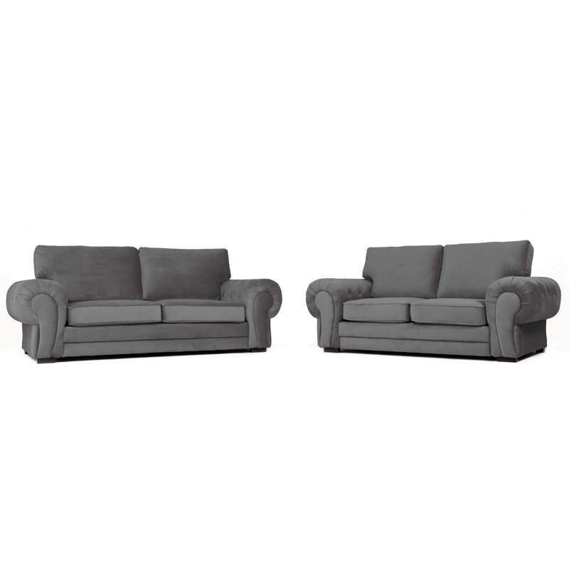 Fonda 2 - Piece Velvet Living Room Set, Asphalt
