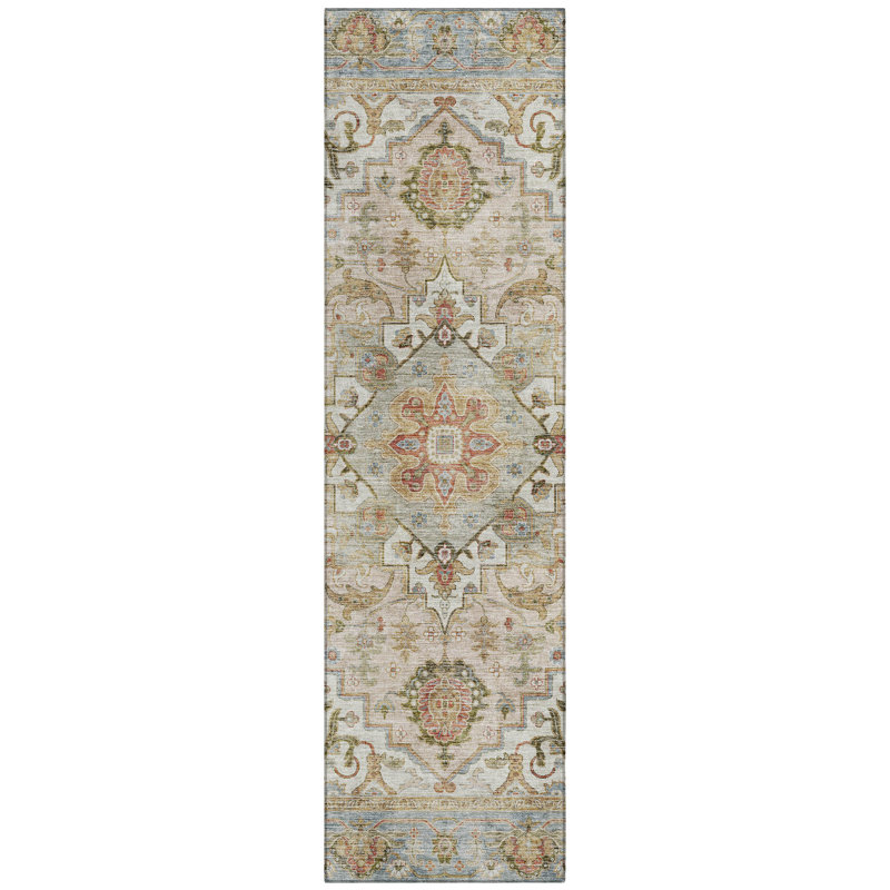 Machine Washable Indoor/Outdoor Oden ACN2163 Global Rug, Runner 2'3" x 7'6"