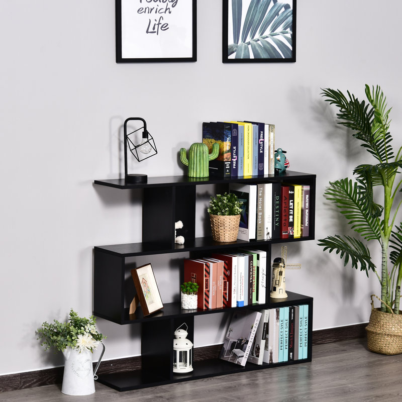 Bibliothèque géométrique H 37 "x l 43,25", Noir