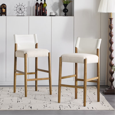 28,5 po, tabouret de bar moderne en bois massif avec coussin en polyester