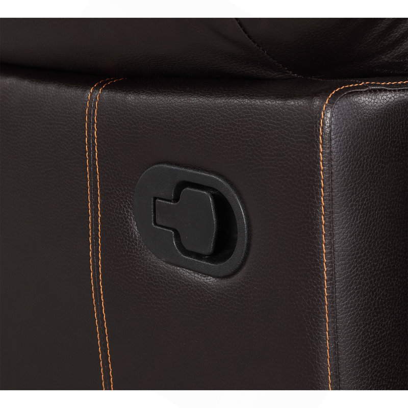 Canapé inclinable en cuir Global United, Brun