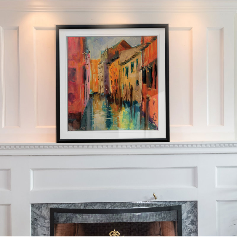 Venise III - reproduction d'art, H 16 po x l 16 po x P 2 po, Cadre noir