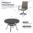Outdoor Patio Dining Set with 6-person Round Dining Table and  Padded Swivel Chairs-1757418980