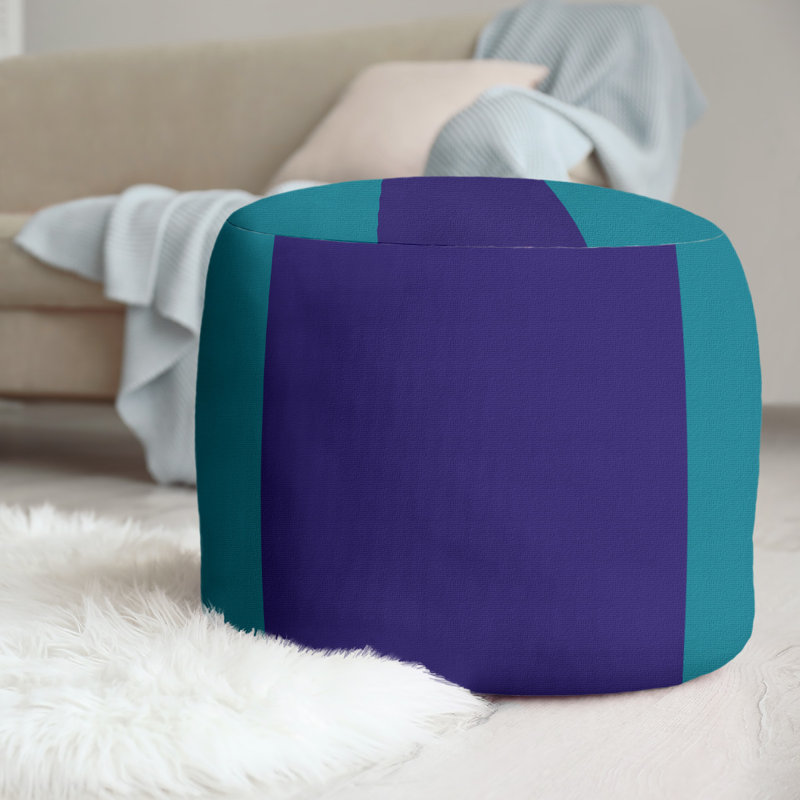 repose-pieds rond 20,5", Bleu sarcelle / mauve foncé / bleu sarcelle