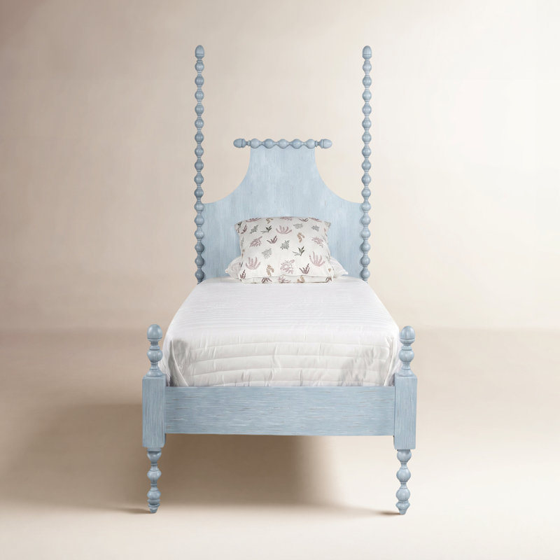 Emily Spindle Four Post Bed, Twin, Sea Glass