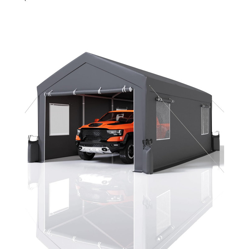20'x10'x11' Heavy-Duty Portable Garage with Canopy, Front and Back Doors, Roll-Up Windows, Carport Shelter Reinforced Structure for Cars, Trucks, Boats, and Parties